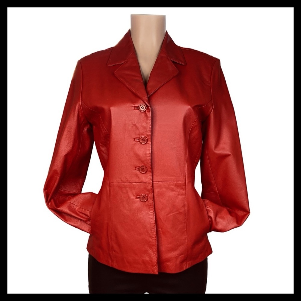 UNIFORM JOHN PAUL RICHARD Red Leather Blazer
